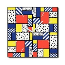 Image of Canvas Clock Print Wall Art Picture Image geometric shapes in modern style 30x30
