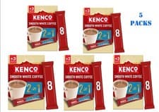 Image of Kenco 2 in 1 Smooth White Instant Coffee Sachets 8x14g Pack of 5 Total 40 Saches
