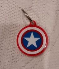 Image of Marvel Captain America Shield Keyring Avengers Movie Comic Key Chain Novelty.