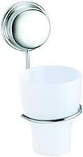 Image of Croydex QM281841 Rust Free Stick 'N' Lock Plus Tumbler & Holder, Silver