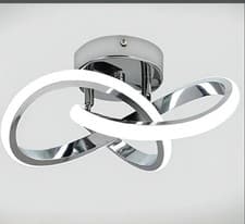 Image of 22W Silver LED Ceiling Light Clover Cool White Chandelier Bedroom Ceiling Light