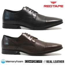 Image of MENS RED TAPE LEATHER SHOES LACE CASUAL OFFICE SMART FORMAL OXFORD BROGUE SIZE
