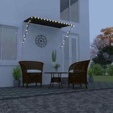 Image of Retractable Awning with LED 250x150 cm Anthracite vidaXL