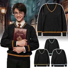 Image of Harry Potter Jumper Sweater Gryffindor Ravenclaw Lythern Hufflepuff Adult & Kids