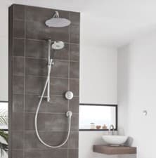 Image of Aqualisa Unity Q Digital Shower Dual Concealed Chrome Drencher Gravity Pumped