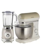 Image of Ariete Vintage Cream Glass Jug Blender & Stand Mixer Set