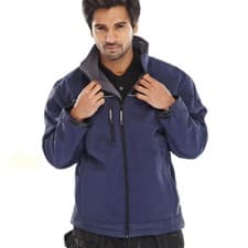 Image of Soft Shell Click Jacket Mens Breathable Windproof Waterproof Work Coat Security