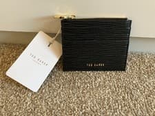 Image of BNWT Ted Baker Lorinya Mixed Metal Card Hold with Tags, Colour Black.