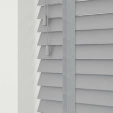 Image of MADE TO MEASURE FAUX WOOD 50MM VENETIAN BLINDS SLATS TAPE GREY WHITE