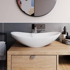 Image of Countertop Basin Gloss White - 620 x 360mm Ceramic Bathroom Modern