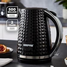 Image of Electric Jug Kettle 1.7L Cordless Textured Design Auto Shut Off 2200W Black