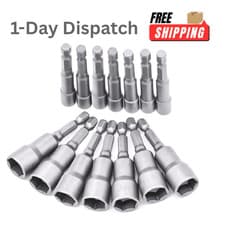 Image of 14 Pcs Magnetic Hexagon Socket 6 19mm Hex Shank Magnetic Nut Setter Driver