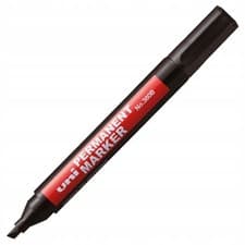 Image of Black Permanent Marker, Chisel Tip, 1.0-4.5mm