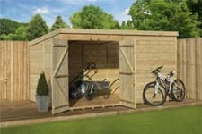 Image of Empire 4500 Pent Garden Shed 10X7 SHIPLAP T&G PRESSURE TREATED WITH DOUBLE DOOR