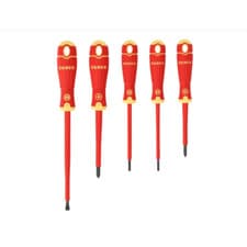 Image of Bahco FIT 5 Piece Insulated Screwdriver Set - Slotted and Pozidriv - 220015 VDE