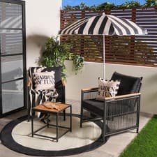 Image of OHS Dubai Luxe Bistro Set 2 Seater Garden Furniture Patio Table Chair Furniture