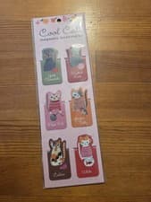 Image of Galison Cool Cats Magnetic Bookmarks Pack of 6 New Sealed