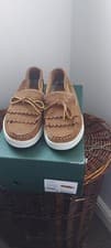 Image of BARBOUR KLARA COGNAC SUEDE LOAFERS UK 5