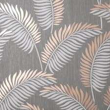 Image of Fine Decor FD42839 Cascade Leaf Wallpaper, Grey/Rose Gold
