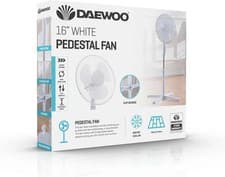 Image of Daewoo 16 inch Pedestal Fan - White Stand Fan Big Size