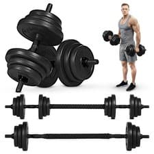 Image of Adjustable Dumbbells Set 20KG Weights Pair Barbell Hand Home Fitness Gym Workout