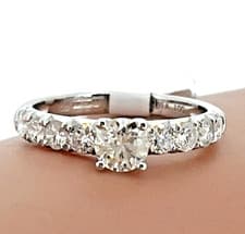 Image of 1.00ct Diamond Solitaire - 18ct White Gold Ring -2.6g Size K 1/2 RRP £2999