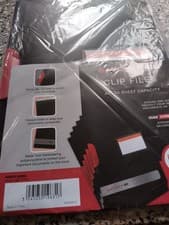 Image of Brand New A4 Black n' Red Clip Files Pack of 5