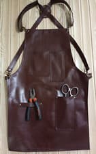 Image of Dark Brown Real Leather Apron Butcher Apron Cook Apron BBQ Apron Woodwork Apron