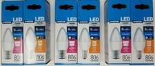 Image of Status 8w=60w Dimmable LED Candle Light Bulbs B22 BC E14 SES Warm/Cool/Day White