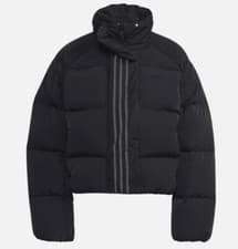 Image of Adidas Originals Short Down Puffer Jacket in Black - SIZE 12 / 14