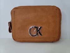 Image of CK Calvin Klein Logo Fanny Pack Travel Brown Leather, MISSING BELT.