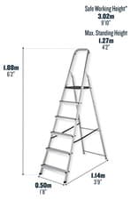 Image of 4 6 7 8 TREAD Builders High Handrail Aluminium Step Ladder Platform Professional