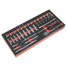 Image of Sealey Premier Socket Set with Tool Tray 1/4"Sq Drive 44pc TBT40