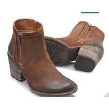 Image of BORN Alana Rustic Distressed Suede Ankle Western Booties Boots Women 7M