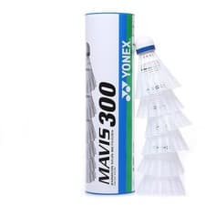 Image of YONEX Mavis 300 Badminton Shuttlecocks (6 pieces), White, 78-Medium-Blue