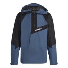 Image of ADIDAS Terrex Men Blue Hooded Pullover Waterproof Anorak Jacket Size Large BNWOT