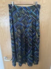 Image of Women’s Long Tall Sally cut about print Midi Pleated Multi Skirt UK Size 14