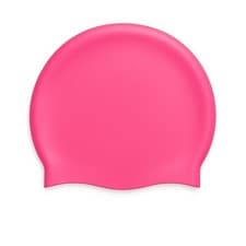 Image of Silicone Swim Cap Adult Woman One Size Waterproof Dark Pink