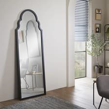 Image of Leaner Mirror Casablanca Arched Shape with Black Frame- H 170cm X L 60cm x W 4cm