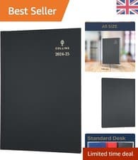 Image of FSC Certified Black Diary Planner A5 - Stylish Week to View Academic 2024-25