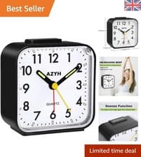Image of Battery Operated Snooze Alarm Clock with Night Light - Perfect for Deep Sleepers