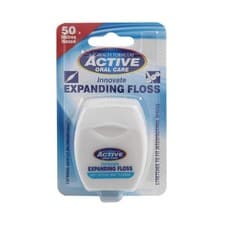 Image of Active Oral Care Expanding Dental Floss with Mint Wax Fluoride 50 Metre Size