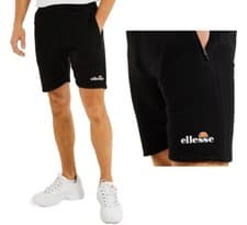 Image of Ellesse Men's Malvito Shorts Running Black Cotton Zip Pocket Short Half Pant New