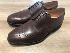 Image of LOAKE Sirius mens dark brown UK 8 F fit lace up brogues NEW scuff marks