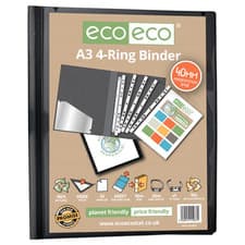 Image of eco eco A3 4 "D" Ring Portrait Binder 40mm Spine