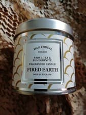 Image of Wax Lyrical England Fired Earth 'White Tea & Pomegranate' 170g Tin Candle - NEW