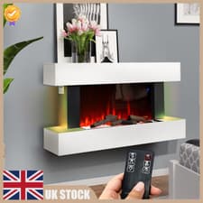 Image of 52in Wall Mounted Electric Fire Fireplace MDF LED Flame 24h Timer WiFi Available