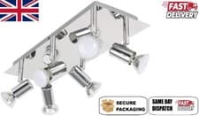 Image of 6 Way Ceiling Spot Light Chrome LED GU10 Adjustable Kitchen Spotlight Bar Lamp