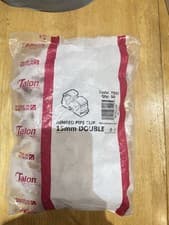 Image of Talon 15mm Double Hinged Pipe Clip White Pack of 50 TD15 Plumbing Clips New