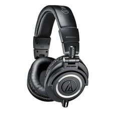 Image of Audio Technica ATHM50X Black Studio Monitor Headphones + Case & Cables ATH-M50X